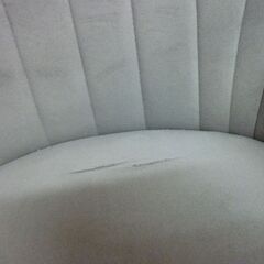 未使用/新品　訳あり特価　デスクチェア クッション キャスター付き 回転式 ベロア調　グレー　ニュアンスカラー ホワイト脚 チェアの画像