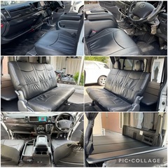 ディーゼル車！禁煙車！ハイエース　スーパーGL 車検満タン受けたて！内外装綺麗！新品ベットキット　シートカバーの画像