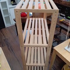 4段オープンラック　オープンシェルフ　ウッドラック　木製　フリーラック　棚　サイズ（約）幅82×奥40×高137　　■近隣配送無料 買取GO‼　栄和店の画像