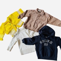 子供　服　80㎝　もこもこパーカーセット　長袖　　上着　ロンパースの画像