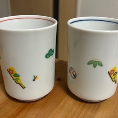 たち吉 湯呑 丑年 2点セットの画像
