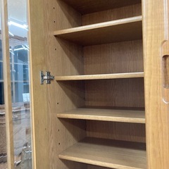 リユースマン倉敷、木製カップボード、ナチュラル、収納、棚の画像