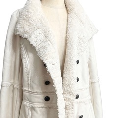 レディースコート★コムサイズム★オフホワイト★中古★Lサイズの画像