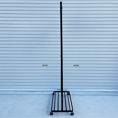 山崎実業 tower キッズパネル付きハンガーラック ハンガーラック ランドセルラック キャスター付き ブラック mw0802の画像