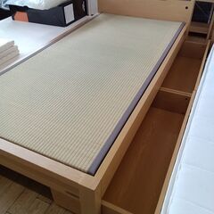 ★リユースのサカイつくば店★TK7235  畳シングルベッドフレーム ナチュラル H73×D212×W100 クリーニング済みの画像