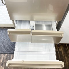 【中古品】2023年製 Panasonic パナソニック パーシャル搭載冷蔵庫 NR-E459PX 5ドア ガラストップドアモデル　高年式 大型 冷凍冷蔵庫 450L  キッチン家電の画像