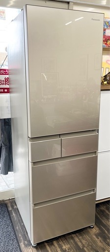 【中古品】2023年製 Panasonic パナソニック パーシャル搭載冷蔵庫 NR-E459PX 5ドア ガラストップドアモデル　高年式 大型 冷凍冷蔵庫 450L  キッチン家電