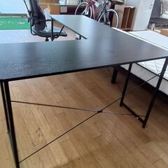 ★リユースのサカイつくば店★TK7237  L字型パソコンデスク ブラック H74×D121×W146 クリーニング済みの画像
