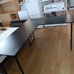 ★リユースのサカイつくば店★TK7237  L字型パソコンデスク ブラック H74×D121×W146 クリーニング済みの画像