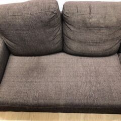 stp-3547　3人掛けソファ　ブラウン　オットマン付き　幅186cm　ファブリックソファ　3Pソファ　3人用　ソファー　茶　布　コンパクト　小さめ　低めの画像