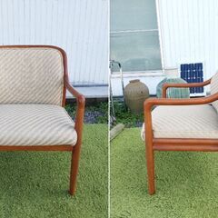【在庫2脚】 カリモク ヴィンテージ ファブリックチェア ※ダメージあり　/MJ-1307 1Fの画像