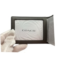 COACH コーチ　アメリカアウトレット仕入れ　コンパクトカードケース　シグネチャー　チャコール　新品未使用　在庫1点のみの画像