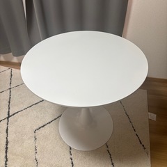 韓国風ラウンドテーブル　ホワイトの画像