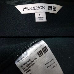 ( E-6 )UNIQLO JW ANDERSON ユニクロジェイダブリューアンダーソン ボアフリースフルジップブルゾン メンズ グリーン L 中古の画像