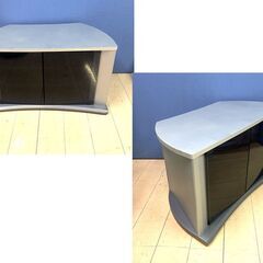 AS-S800[26～32型　薄型テレビ対応スタンド] キャスター付き　ガラス扉　移動楽々　朝日木材加工 コーナー対応　テレビボード　テレビ台　ラックの画像