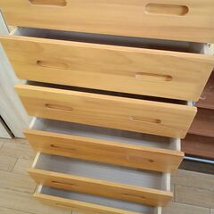 ★リユースのサカイつくば店★TK7240  ハイチェスト ナチュラル H171×D45×W59 クリーニング済みの画像