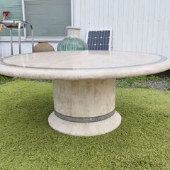 ヴィンテージ 丸テーブル 大理石調 ローテーブル　/MJ-1308 1Fの画像