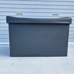 収納ができる折りたたみスツール フェイクレザー ブラック スツール 収納BOX 収納付き 収納スツール mw0810の画像