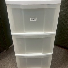 キャスター付き　衣類収納チェスト　衣装ケース　クローゼット　押入れ　ホワイトの画像