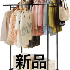 決まりました！【新品】ハンガーラック 2段 耐荷重80kg 洋服ラック キャスター付きの画像