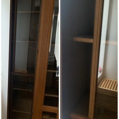  ガラス扉本棚　スライド　本棚　ブックシェルフの画像