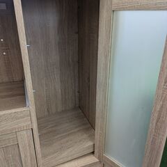 【コンパクトサイズ】 キッチンカウンター レンジボード カップボード レンジ台　カウンターキッチン 幅88cm コンセント付き 組立家具：ナチュラルの画像