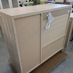 【コンパクトサイズ】 キッチンカウンター レンジボード カップボード レンジ台　カウンターキッチン 幅88cm コンセント付き 組立家具：ナチュラルの画像