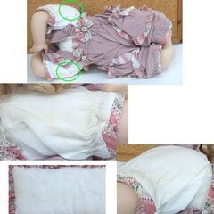 ポーセリンドール 陶器人形 40cm 女の子 クッション付き　幼児 金髪 リボン ピンク 寝そべり 海外製　☆ PayPay(ペイペイ)決済可能 ☆ 札幌市 豊平区 平岸 平岸店の画像