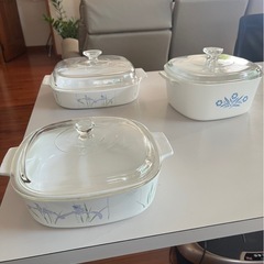 セラミック製両手鍋 花柄の画像