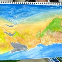 【アトリエべる流山教室】🌳超超激レアな自然の贈り物🎁幻のオーロラを描こう🌌🖌️の画像