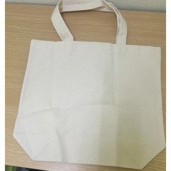 未使用品 まつうらあい トートバッグ カフェタイム イラスト キャンバスバッグ ナチュラルカラーの画像