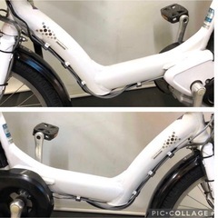 1年保証 送料無料　ブリヂストン　20インチ　子供乗せ　白色　電動アシスト自転車 g1115の画像