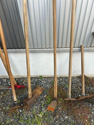 B395】クワ/鍬/備中鍬/草刈り/ショベル/スコップ8点セット/工具/土掘り