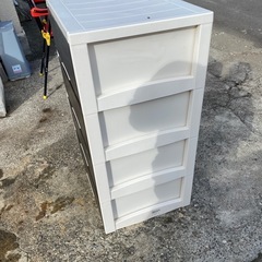 中古　天馬 収納ボックス 日本製　ブラウン　4段　プラスチック　ケースの画像