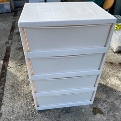 中古　天馬 収納ボックス 日本製　ブラウン　4段　プラスチック　ケースの画像