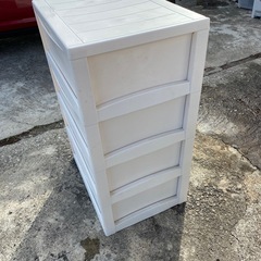 中古　天馬 収納ボックス 日本製　ブラウン　4段　プラスチック　ケースの画像