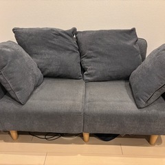 引越しの為最終値下げ！2人がけ ソファローソファ グレー  目立った汚れなしの画像