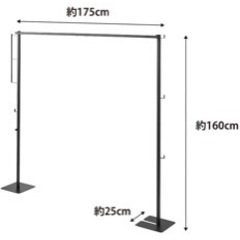 【極美品】山崎実業(Yamazaki) 折り畳み 室内物干し ブラック 使用時：約W175×D25×H160cm タワー tower 洗濯物干し コンパクトに収納できる 組み立て簡単の画像