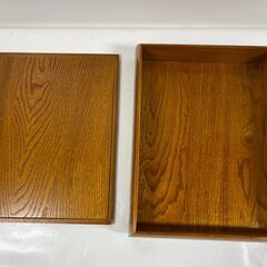 木製 書類入れ 書道具入れ 小物入れ 道具箱 幅24cm×奥行32cm×高さ7cmの画像