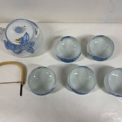 未使用 有田焼 雅峯 一珍梅花茶器揃 急須 湯呑5客セット 湯のみの画像
