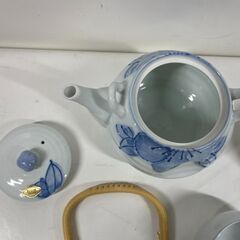 未使用 有田焼 雅峯 一珍梅花茶器揃 急須 湯呑5客セット 湯のみの画像