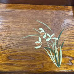 未使用 伝統工芸品 もくめぬり 漆器 天然木 お盆 ウレタン塗装 トレイの画像