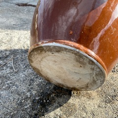 中古　梅干し　壺　ブラウン　蓋付きの画像