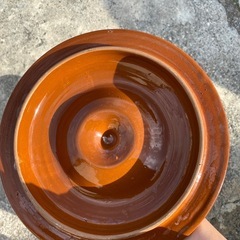 中古　梅干し　壺　ブラウン　蓋付きの画像