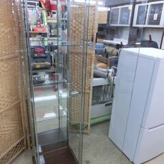 ガラスコレクションケース 高さ162cm 4段 背面ミラー 幅42.5cm ニトリ ガラスキャビネット 飾り棚 キュリオケース ラック 札幌市 西野店の画像