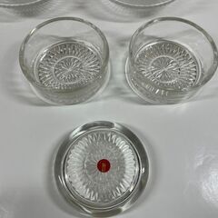 未使用 HOYA ホヤクリスタル 大鉢 小鉢4個 キャニスター 調味料入れ（塩・醤油） トレイ セット の画像