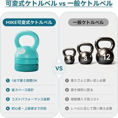 新品　可変式ケトルベル 2.3kg/3.6kg/5.4kg　ブルーの画像