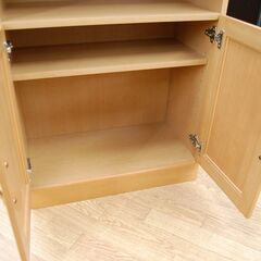 キャビネット 幅59.5×奥行30×高さ89.5cm 多目的収納 ナチュラル 木製 リビングキャビネット 電話台 札幌市 清田区 平岡の画像