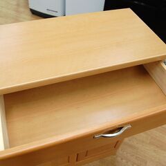 キャビネット 幅59.5×奥行30×高さ89.5cm 多目的収納 ナチュラル 木製 リビングキャビネット 電話台 札幌市 清田区 平岡の画像