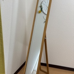 【500円】スタンドミラー 幅23cm ミディアムブラウンの画像